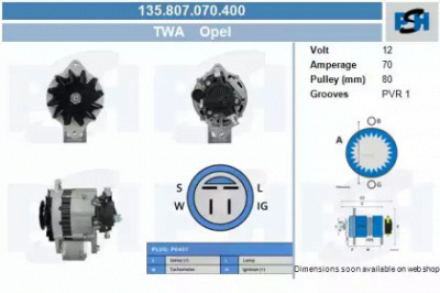 CV PSH 135807070400 -  Генератор